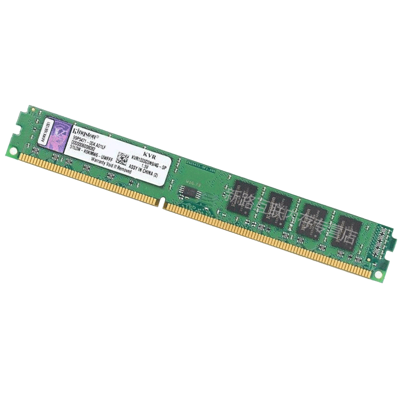 金士顿(kingston)4GB DDR3 1333 台式机电脑内存条KVR1333D3N9/4G 双面