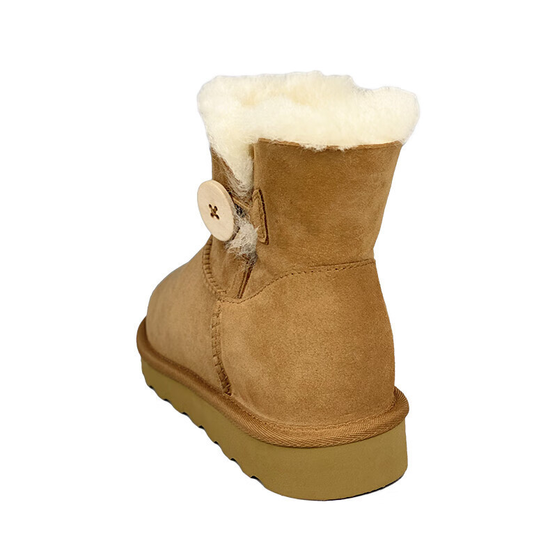 七梭 女士木扣低帮雪地靴