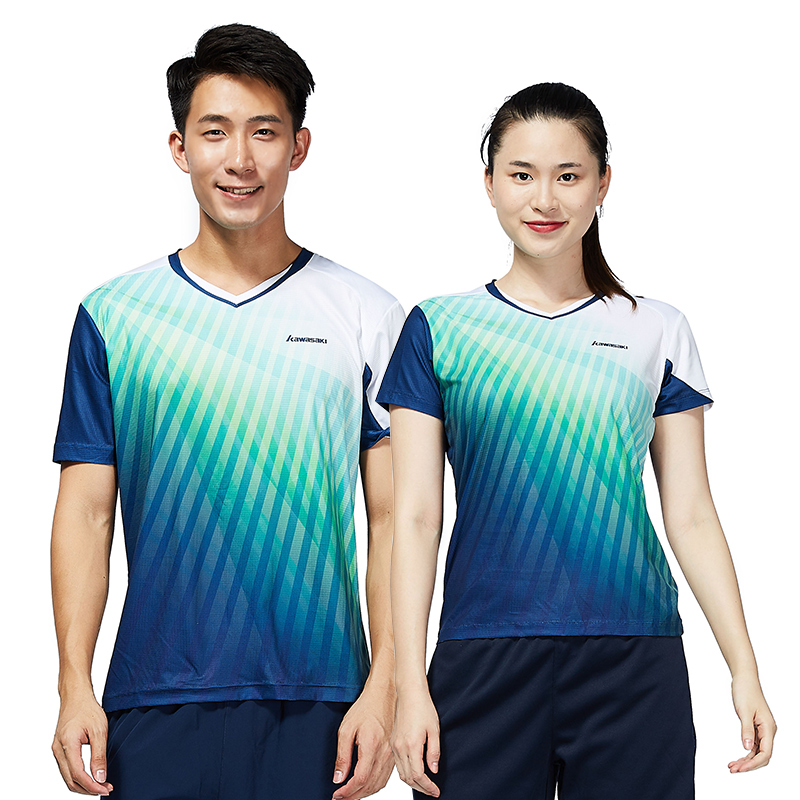 川崎(KAWASAKI)2018新款羽毛球服上衣男女情侣款运动T恤吸汗透气速干短袖