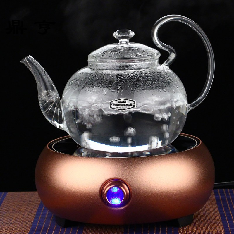 鼎亨玻润耐热全玻璃烧水壶煮茶壶电热茶具家用明火煮茶器电陶炉壶