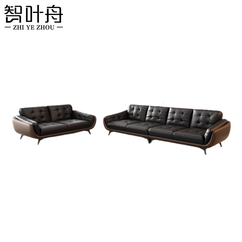 智叶舟洽谈沙发组合2880*900*770mm(4+2)套高清大图