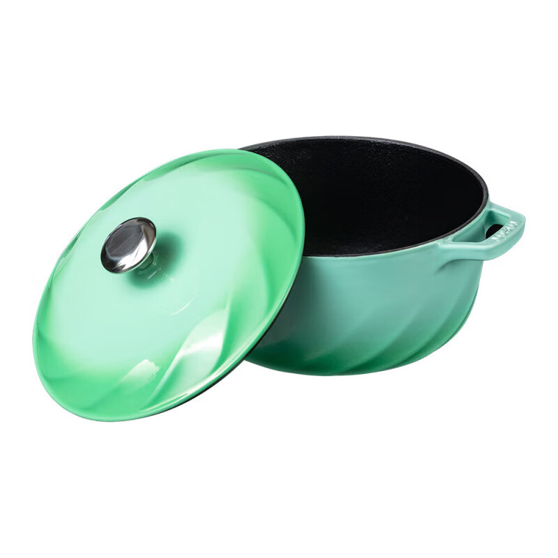 格力 珐琅锅双耳汤锅24cm铸铁锅炖锅煮饭锅 珐琅釉永不变色 摩卡绿 GTF24-T01d高清大图