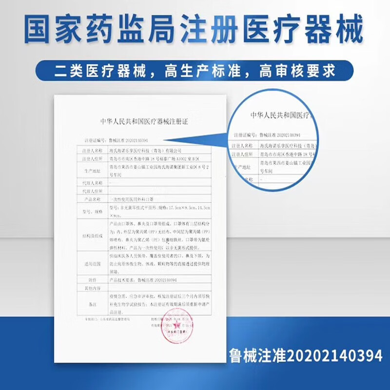 海氏海诺成人医用外科口罩A102