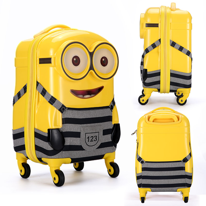小黄人儿童拉杆箱女坐骑18寸旅行箱万向轮登机箱宝宝行李箱男女牛仔款