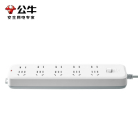 公牛(bull)B5550全长3米十插位总控开关家用插位拖接线板电插板带线学生宿舍床头超短线插线板