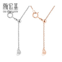 潮宏基 Love&lock 红18K金项链女款玫瑰金彩金链配链