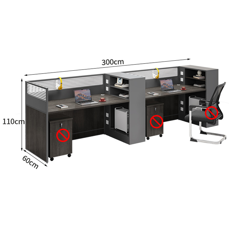 芙瑞塔职员桌 并排双人位张高清大图