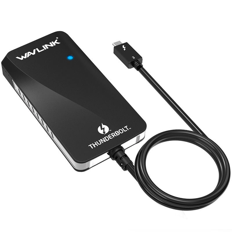 睿因(Wavlink)WS-UTA01D 雷电3转双DP转换器4K/5k分屏器高清扩屏thunderbolt3接口扩展坞