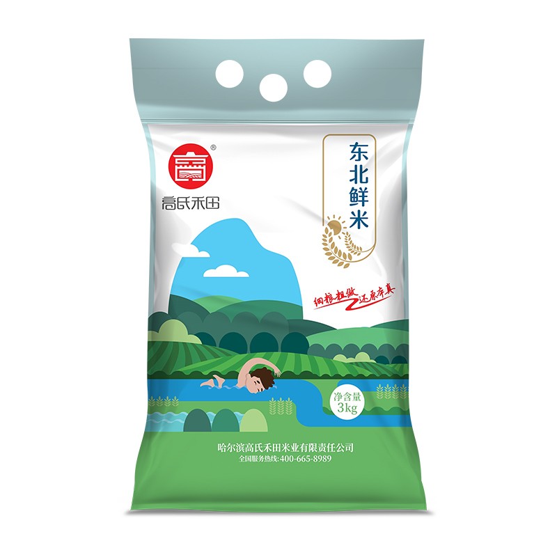 高氏禾田-东北鲜米(真空包)3kg 当季鲜稻 当季新米 粒粒饱满 6斤装 真空包装高清大图