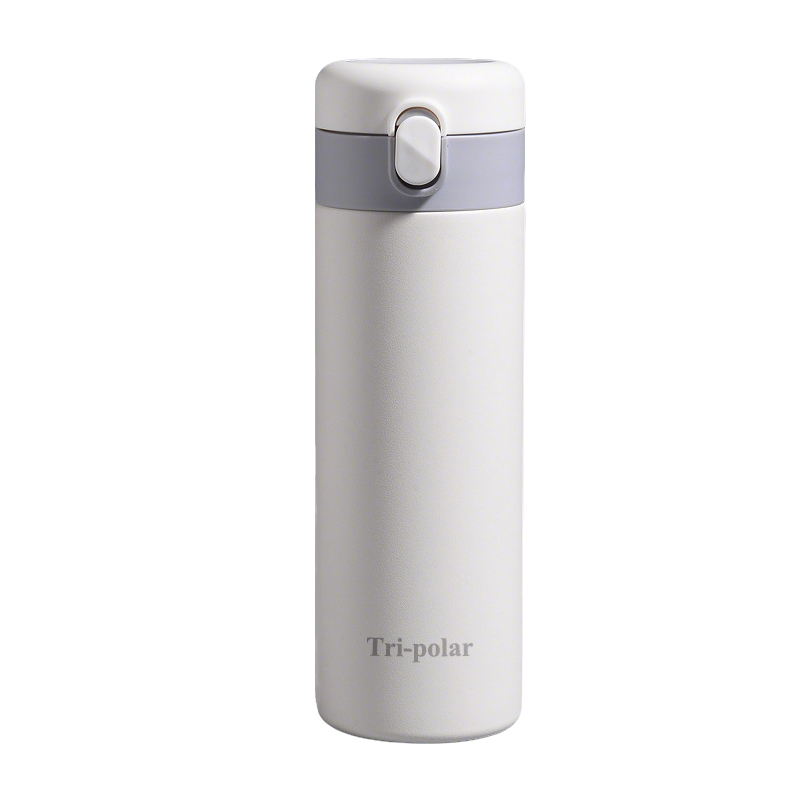 三极户外(TriPolar) TP3612 400ml 316不锈钢简约弹跳盖水杯 保温杯 1 个/个(计价单位：个) 白色