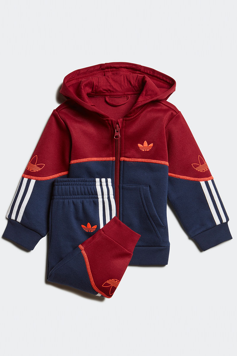 adidas阿迪达斯流行三叶草 outline fz hood 婴童装运动套装fm4449 z