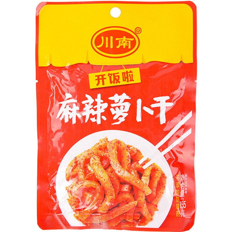 川南麻辣萝卜干155克 口感清脆,方便食用,佐餐伴侣专家。喝粥吃面开袋即食。