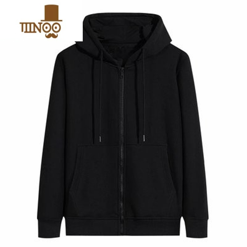 YANXU男人干活穿的加绒卫衣男耐磨耐脏上班工地工作上衣服开衫加厚外套 拉链卫衣黑色薄绒款 3XL建议145-160斤