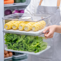 禧天龙冰箱收纳盒透明保鲜盒蔬菜水果食品储物盒整理盒厨房收纳箱
