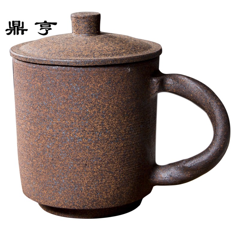 鼎亨纯手工原矿岩泥粗陶瓷大茶杯景德镇喝喝茶杯泡茶杯会议杯