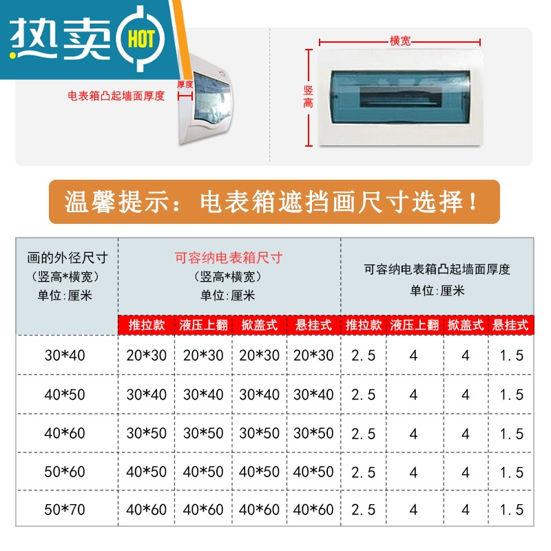 敬平电表箱装饰画可推拉遮挡配电箱电闸开关现代简约客厅挂壁画免打孔装饰画