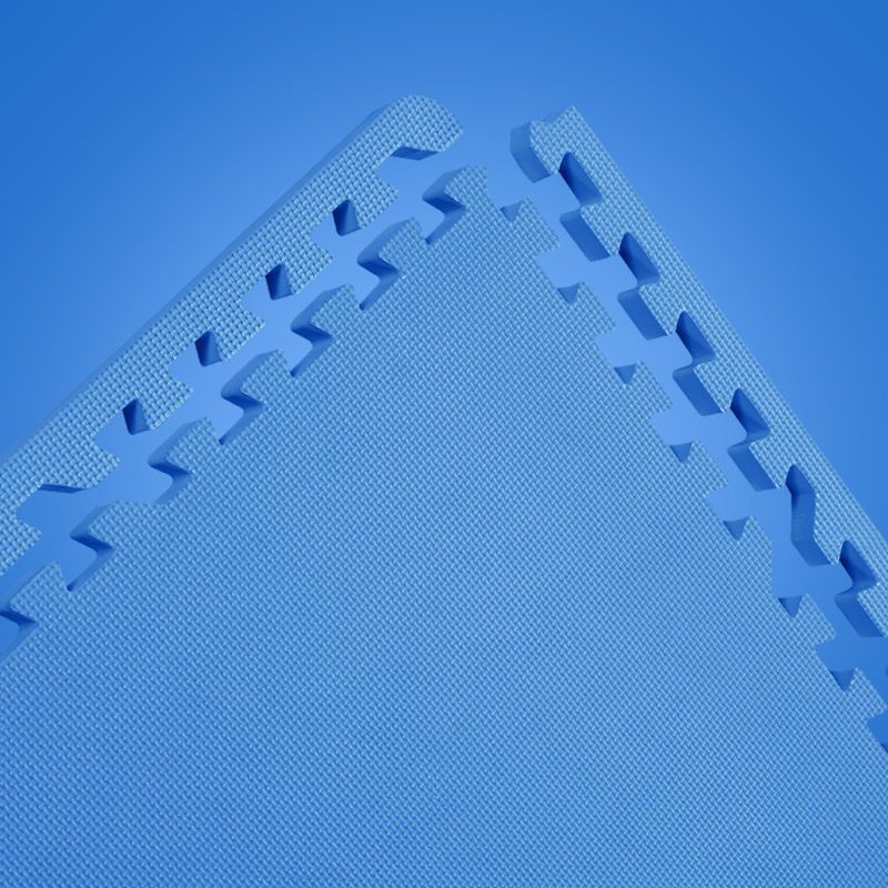 美帮汇儿童拼接垫子拼图地垫卧室地毯拼接地板垫60加厚泡沫地垫 蓝色 十字纹60×60×2.0CM/4片送8边