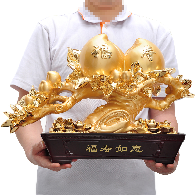 福寿双全寿桃摆件老年人生日礼物祝寿贺寿过作寿礼品寿礼退休礼物*L