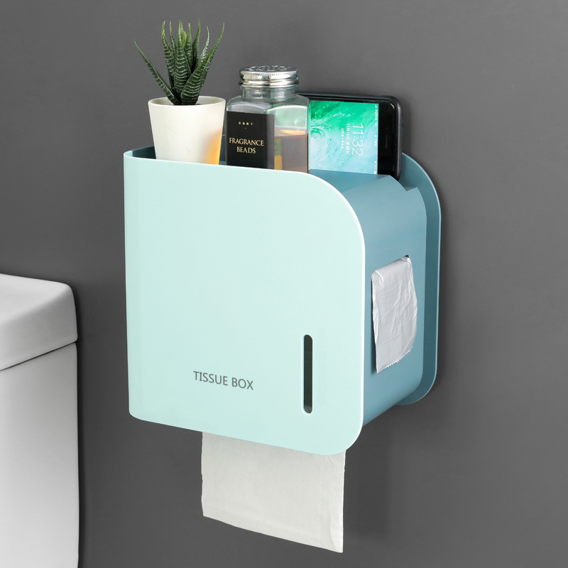 卫生间纸巾盒厕所卷纸盒免打孔壁挂防水家用卫生纸置物架抽厕纸盒