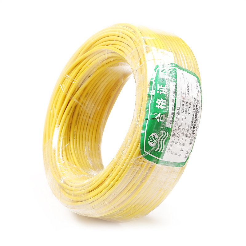 江北 ZR-BVR 1×10平方毫米 阻燃铜芯聚氯乙烯绝缘电线 黄 200米/盘
