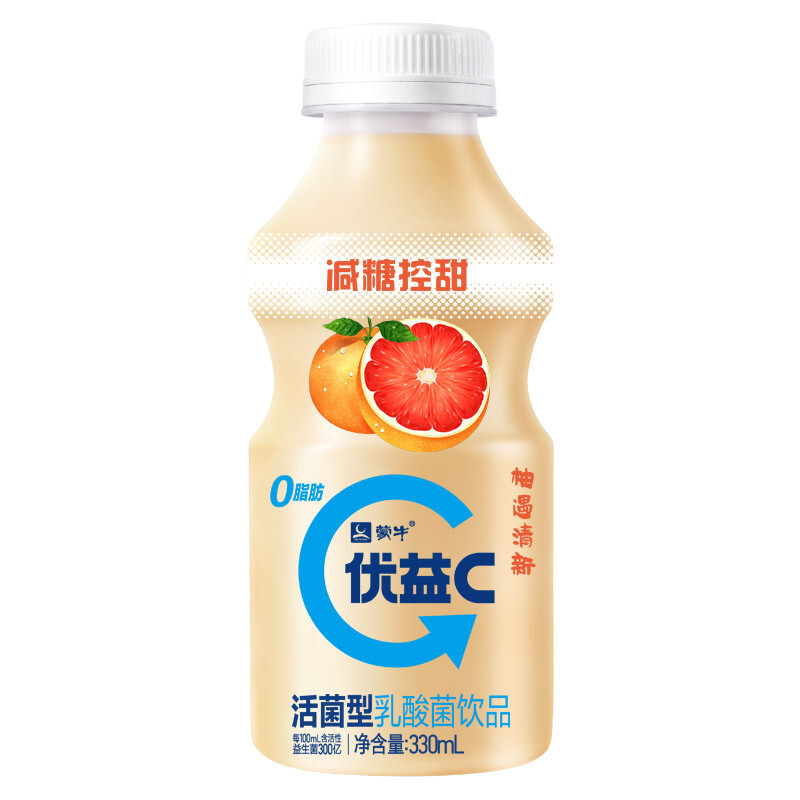 优益c西柚活菌型乳酸菌饮品塑料瓶330ml