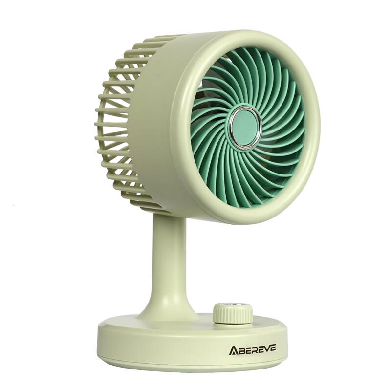 Abereve艾贝丽台式小风扇简约USB桌面可充电便携静音电风扇 ABL-SF34 绿色高清大图