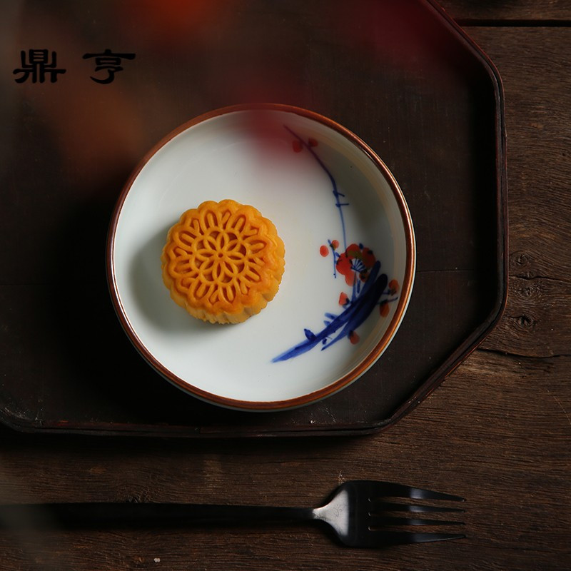 鼎亨茗器坊中式手绘茶盘壶承干炮台景德镇特色青花瓷茶点盘茶点碟