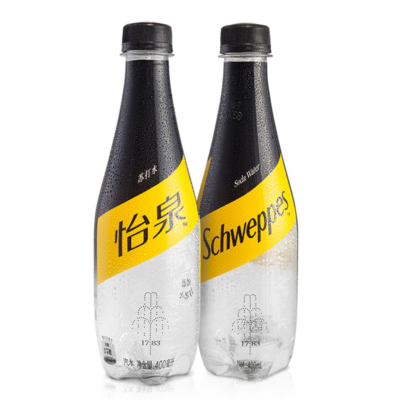 可口可乐(Coca-Cola)怡泉 Schweppes 苏打水 汽水饮料 零糖零卡 400ml*12瓶 整箱装