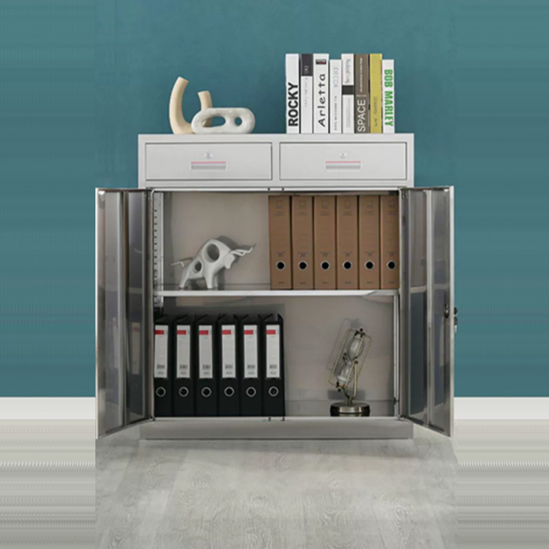 缑氏不锈钢文件柜档案柜资料柜储物柜器械柜仪器柜304全不锈钢二斗矮柜高清大图