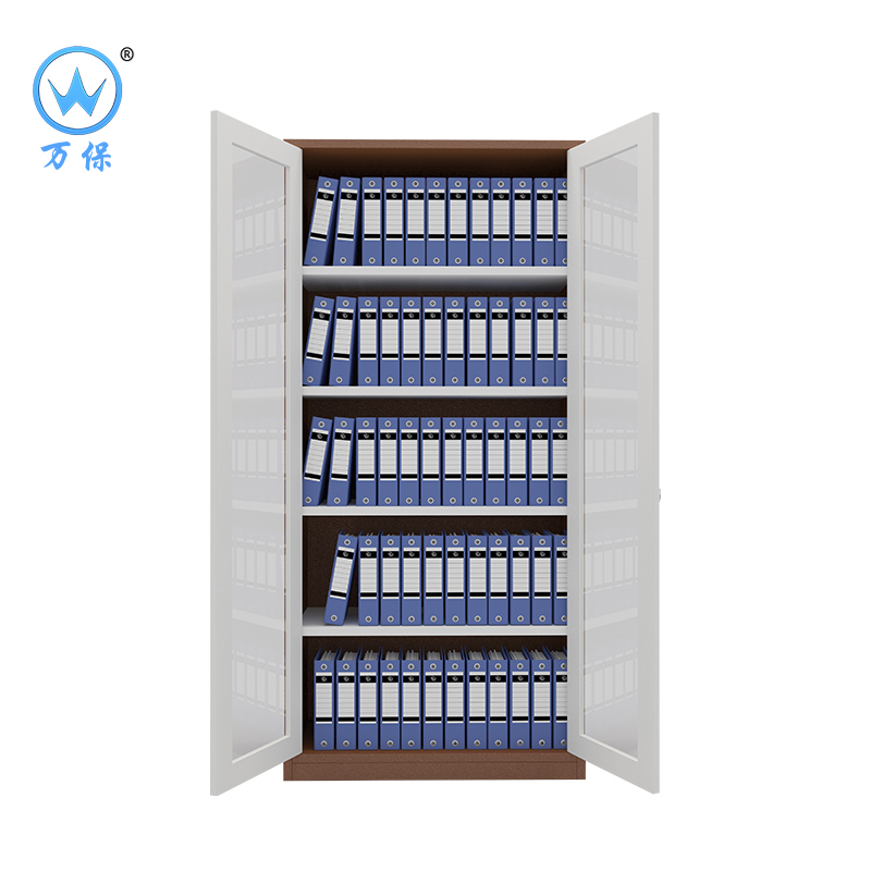 [万保]铁皮文件柜 办公家具 钢制办公柜 文件柜 铁皮档案柜 拆装通体玻璃柜
