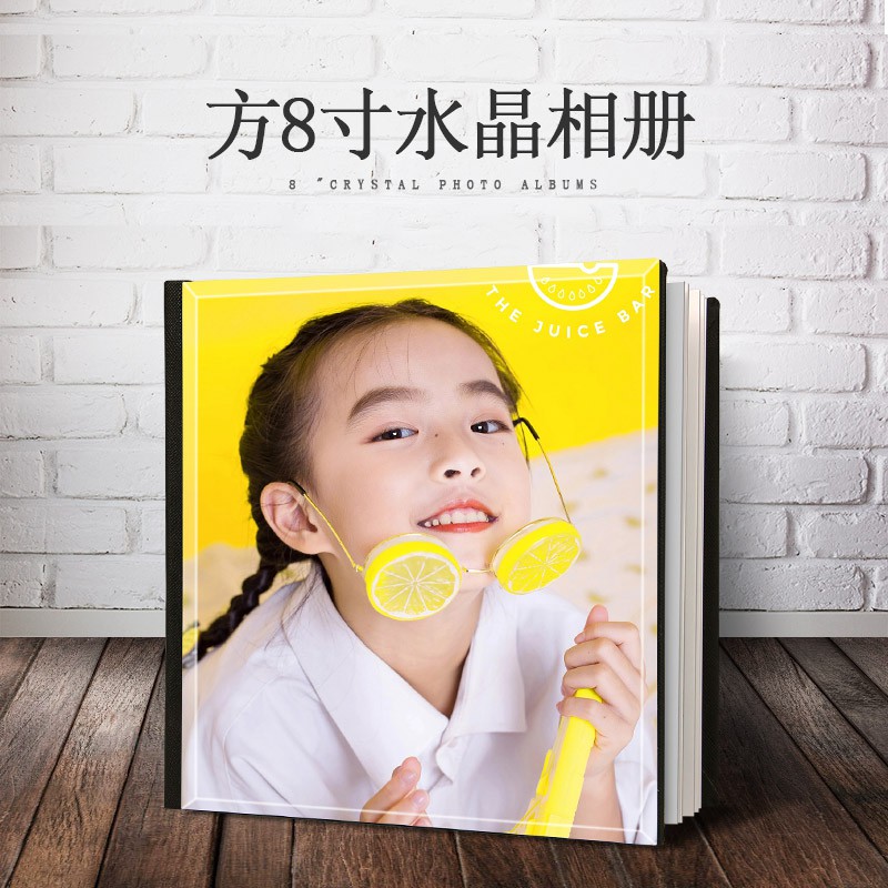 儿童影楼相册定制高端皮质纪念册diy婴儿照片书制作记录宝宝成长三维