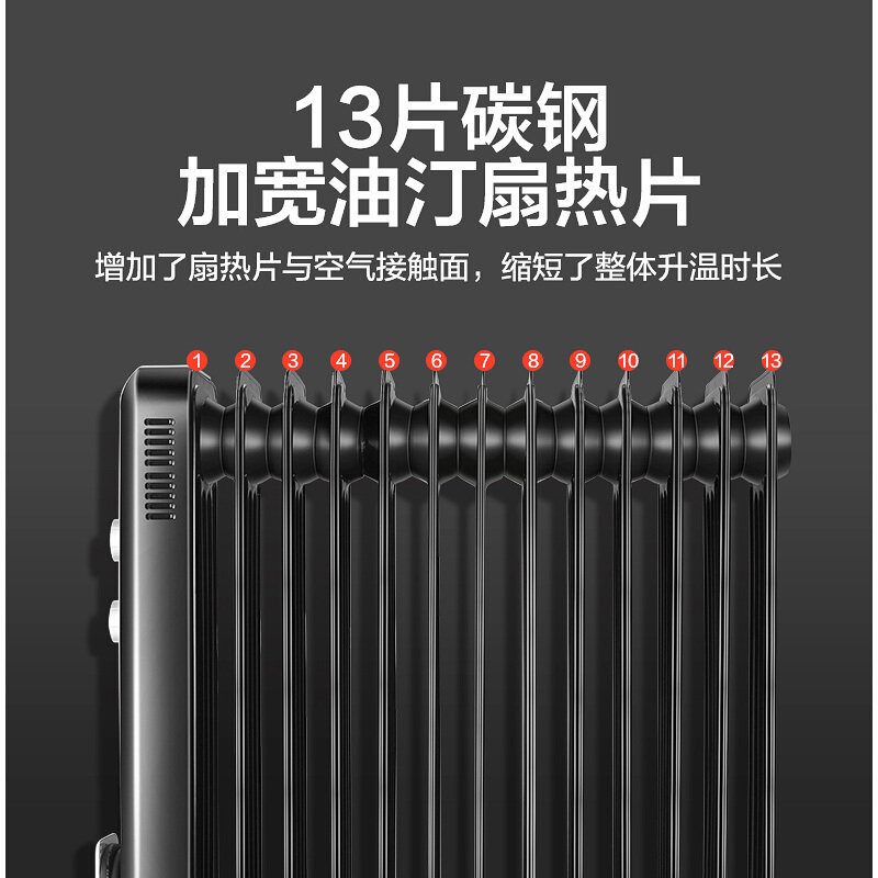 格力（GREE）取暖器 油汀NDY13-X6026加宽大功率 干衣取暖 整屋升温 家用 电暖器 13片电暖气片