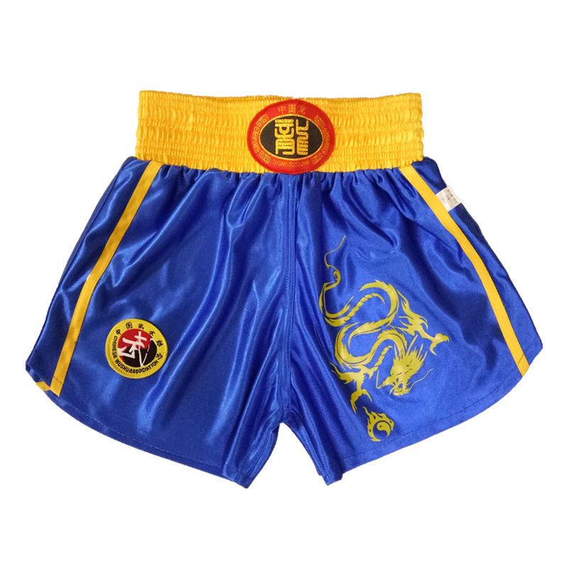 散打服短袖套装带龙拳击服泰拳服男女成人儿童武术表演练功训练服