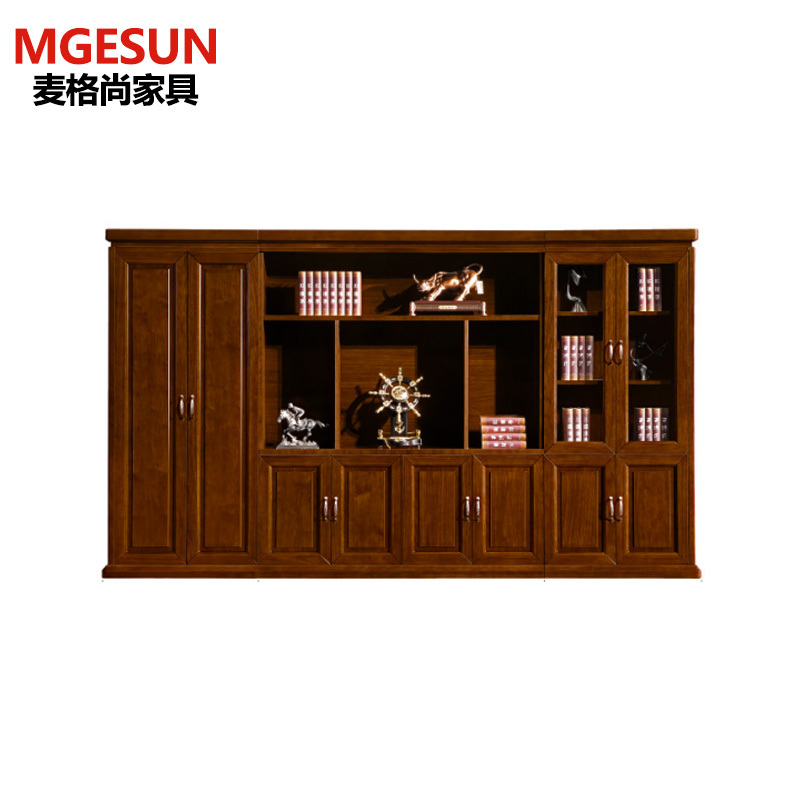 麦格尚木质文件柜fwjgyl002实木油漆文件柜办公室资料柜储物柜八门