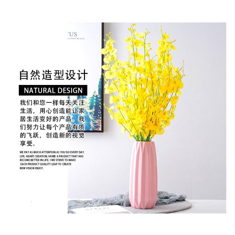 陶瓷满天星简约北欧小花瓶摆件白色蓝色插花粉色客厅小口水培瓷器 三维工匠 角纹小号:白色高清大图