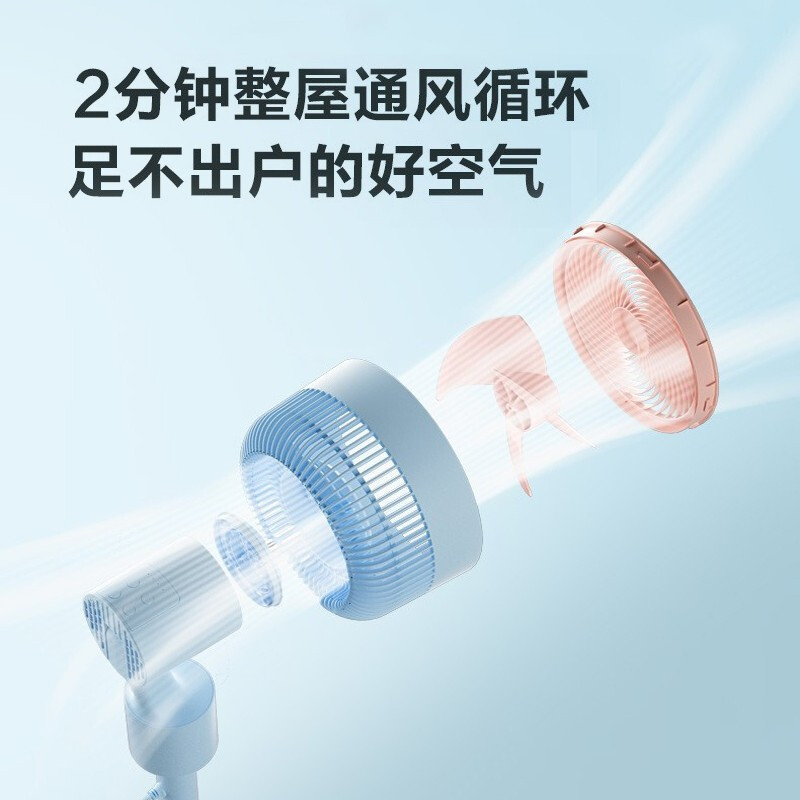 美的空气循环扇家用节能省电台立两用摇头风扇落地扇卧室客厅轻音低噪电扇循环对流 GAF20EQ[蓝色遥控款]