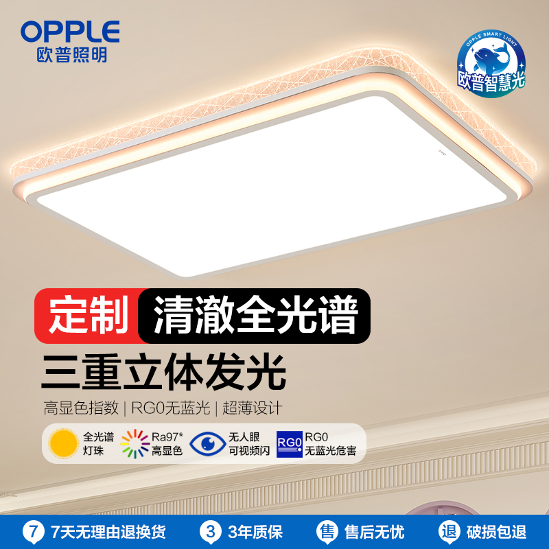 欧普照明轻奢装饰客厅灯吸顶灯超大瓦数高亮吸顶灯灯具家用