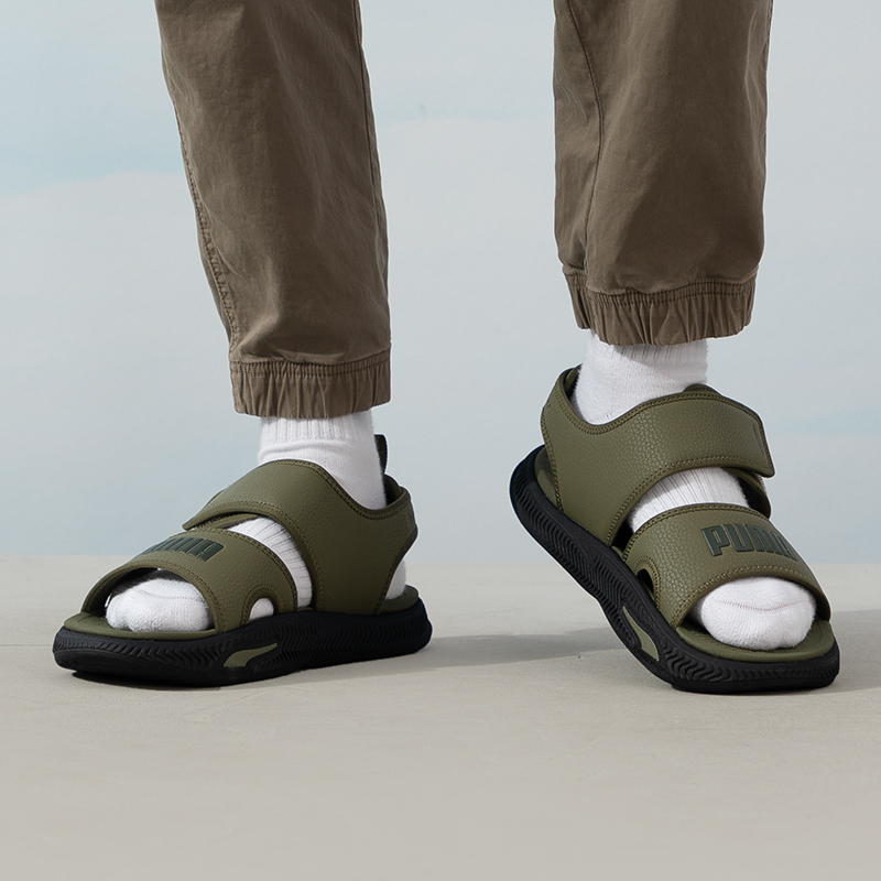 彪马(PUMA)凉鞋男女鞋新款出行休闲鞋户外沙滩鞋情侣鞋魔术贴凉鞋395429-05 ZP高清大图