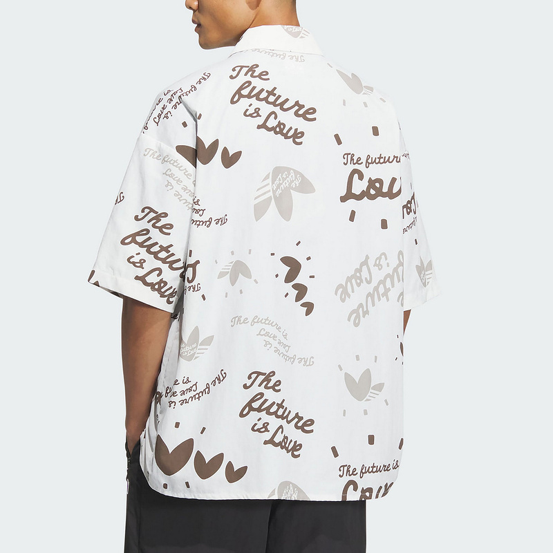 阿迪达斯 (adidas)2024秋男三叶草时尚舒适透气休闲运动短袖衬衫 JM5152