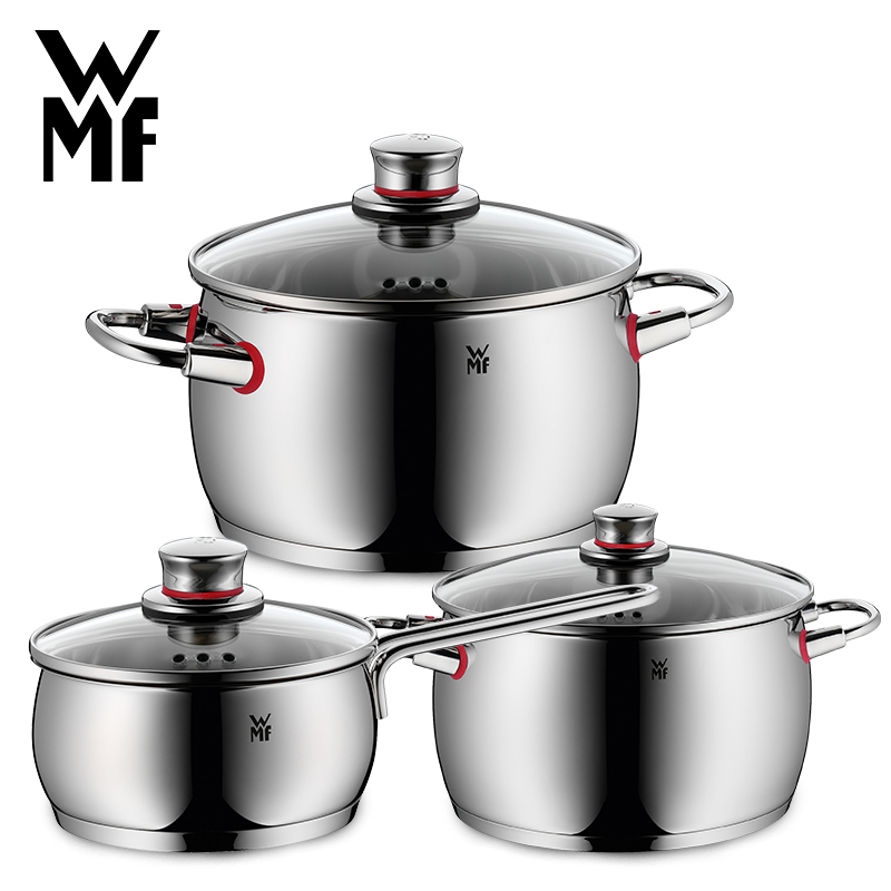 福腾宝(WMF) Quality One锅具3件套 德国不锈钢防烫汤锅煮锅炖锅单柄奶锅套锅锅具煤气灶电磁炉通用24cm