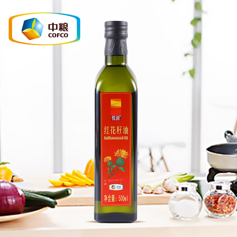 悦润新疆红花籽油食用油500ml*2