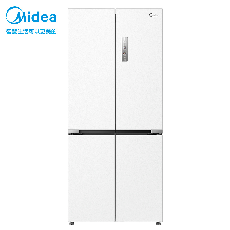 美的(Midea)微晶系列无缝可嵌入式十字双开门四开门家用智能超薄白色高端冷藏冷冻电冰箱一级变频MR-547WUSPZE