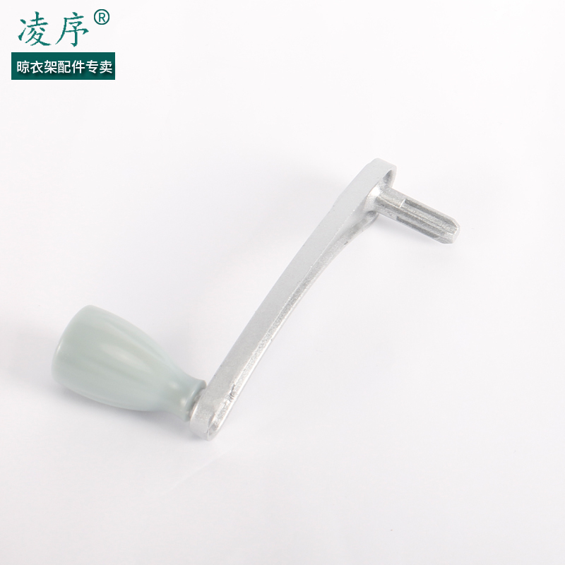 升降晾衣架手柄六齿六角六边四齿梅花十字手摇器手摇把通用配件|F4款六齿小号通用摇把[银色]