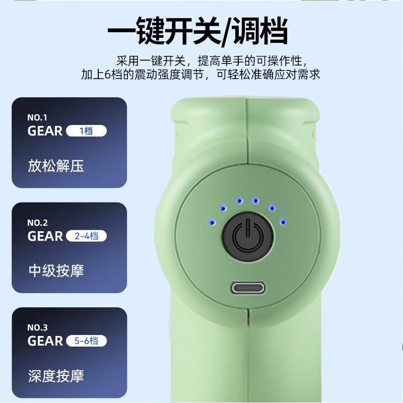 米狗(MEEE GOU) 筋膜枪膜肌肉放松器肌膜枪肩颈腿部腰部按摩器电动按摩仪 筋膜枪 J25绿色高清大图