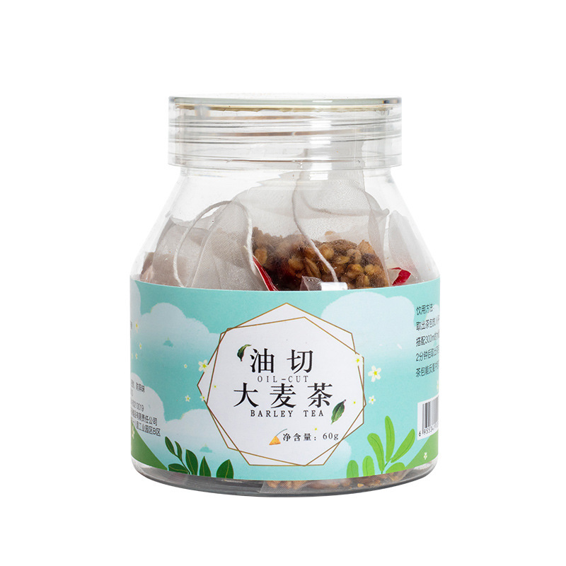 雅丽百花缘 油切大麦茶60g(10包*6g)瓶装 大麦 麦芽 苦荞合花茶三角包袋泡茶