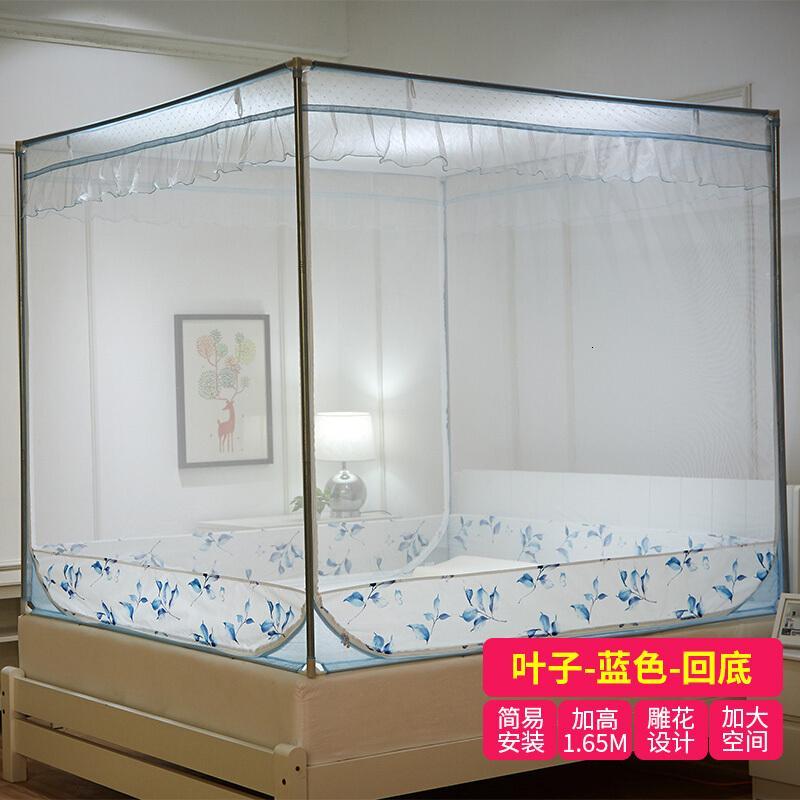 蚊帐坐床式三开1.8m床1.5米蒙古包方顶双人家用拉链1.2米床蚊帐