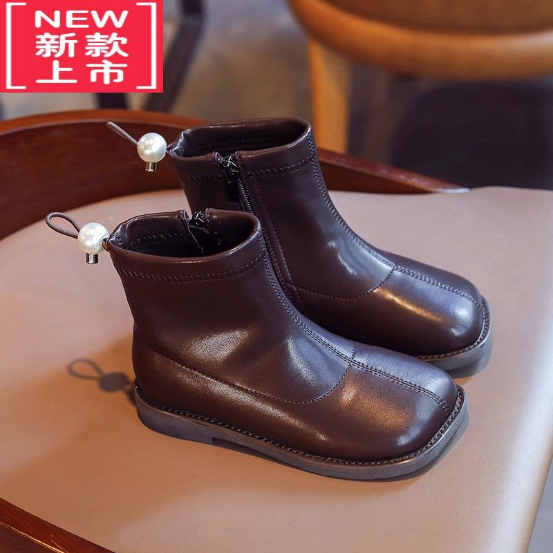 可莉允女童鞋马丁靴2022年秋款短靴秋冬加绒洋气风儿童靴子春秋单靴图片