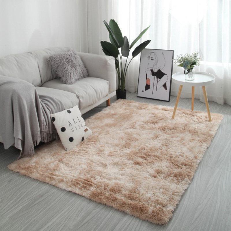家柏饰(CORATED)地毯家用客厅北欧风大面积少女卧室同款茶几纯色地垫厚款水洗 渐变驼色 120*160cm