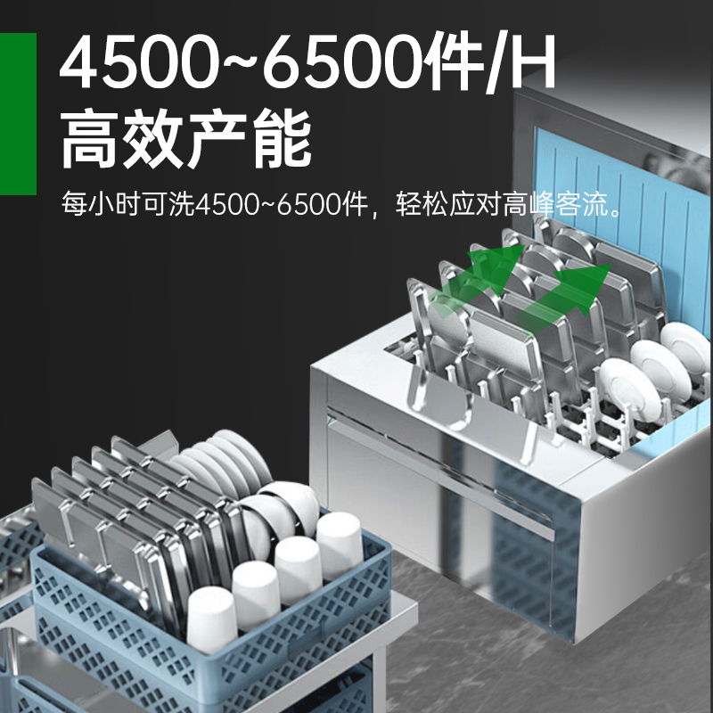 意黛斯(YIDAISI)商用全自动大型洗碗机饭店食堂酒店厨房高温长龙式洗碗机 双缸双喷淋YDS-FD-3800-2P高清大图