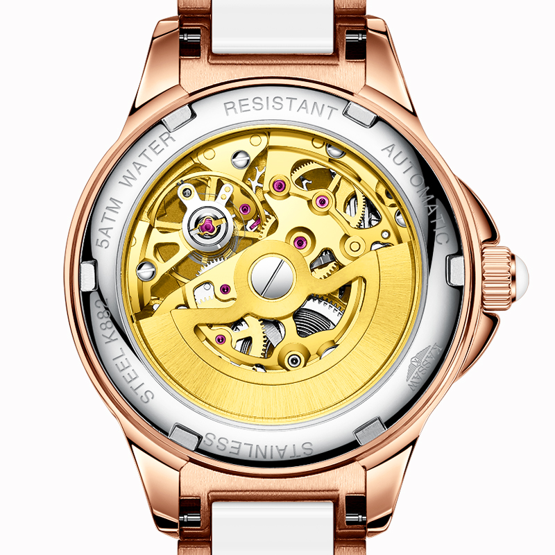 卡梭(KASSAW)手表女新款商务潮流陶瓷自动机械表女表防水时尚款K880LK882L高清大图